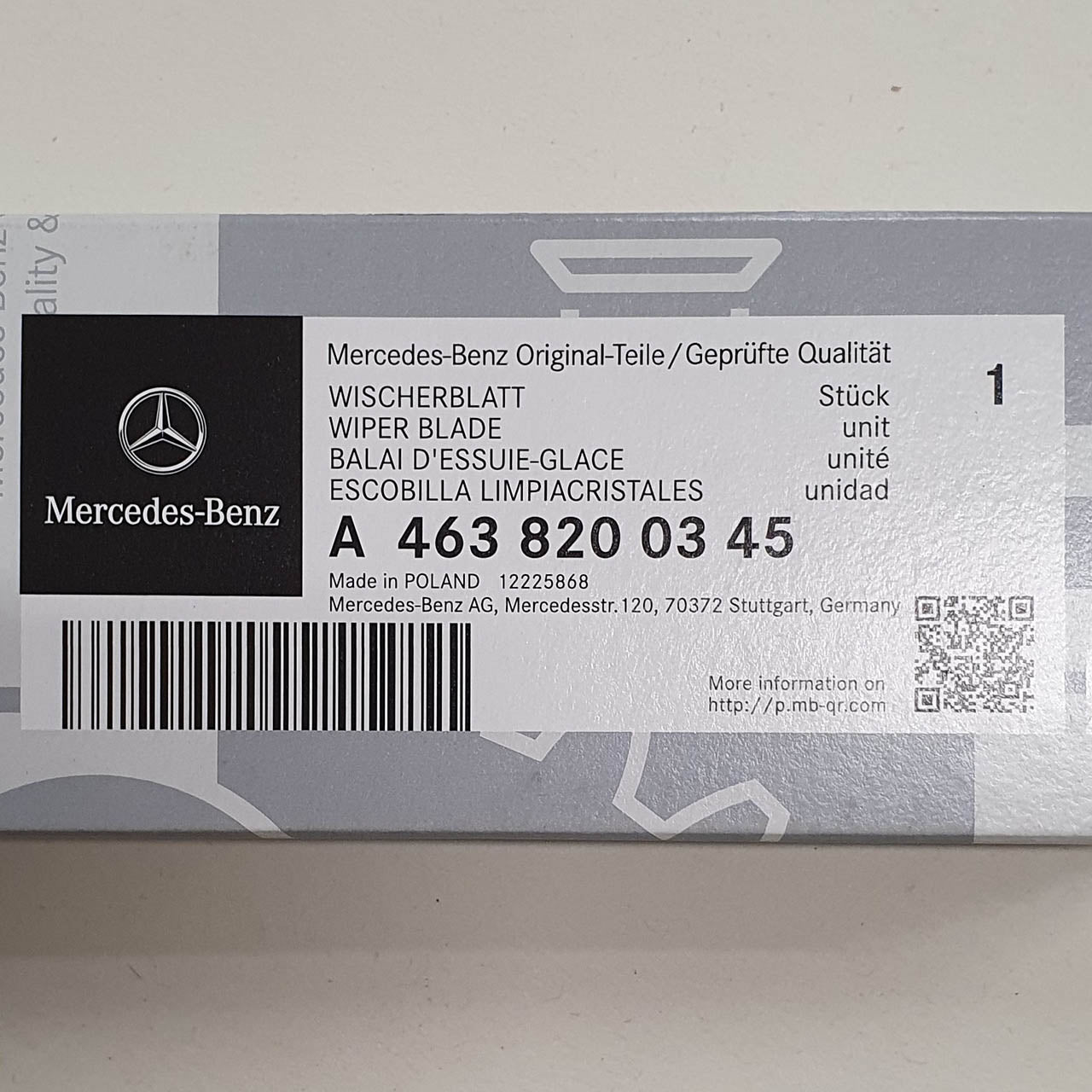 Genuine Mercedes-Benz G Class rear wiper blade for 461 and 463 models