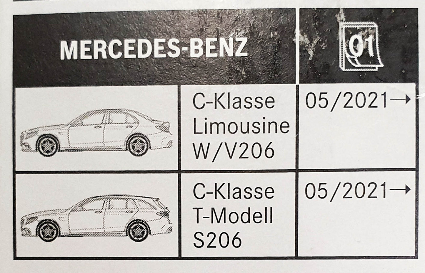 Genuine Mercedes-Benz C Class Front Wiper Blades 206 models