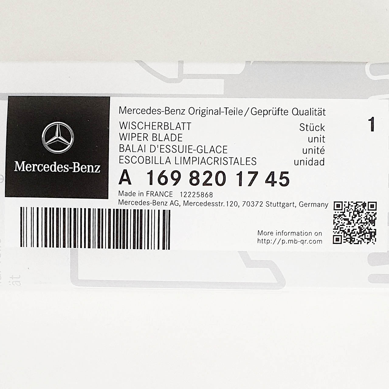 Genuine Mercedes-Benz A Class, ML Class, GLE, GLS, R Class,  Rear Wiper Blade