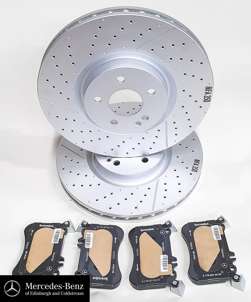 Genuine Mercedes-Benz Front Brake Discs and Pads - A45 A Class, CLA, GLA AMG
