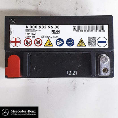 Genuine Mercedes-Benz auxiliary battery, electrical System battery 12V 12AH