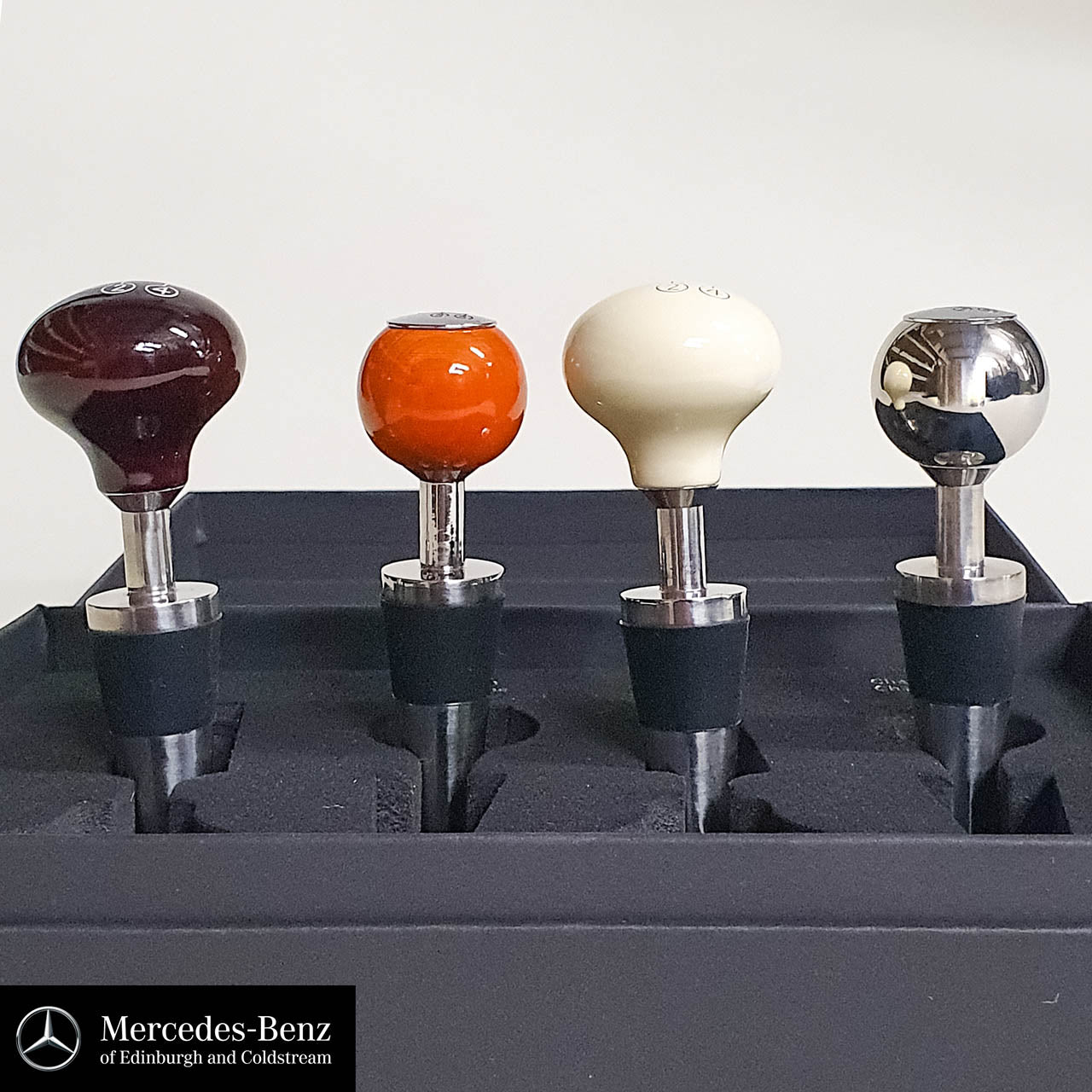 Mercedes wine stoppers, Set of 4 gear knob style – Mercedes Genuine Parts