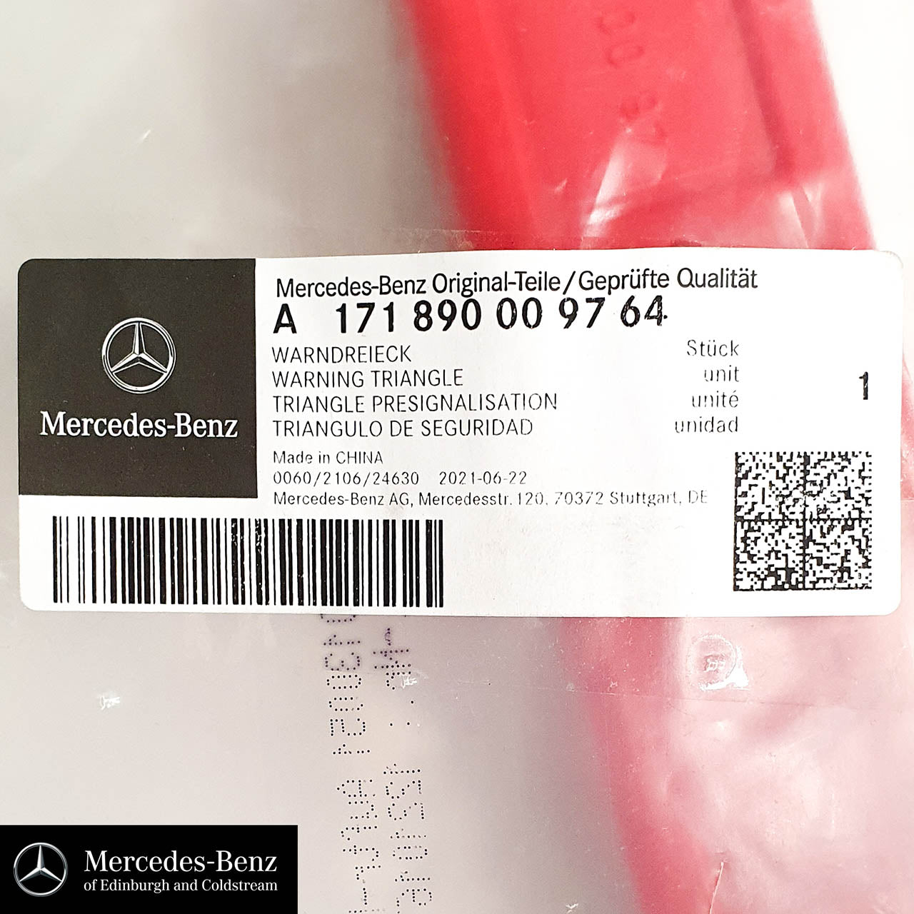 Genuine Mercedes-Benz warning triangle Reflector Safety Triangle car van