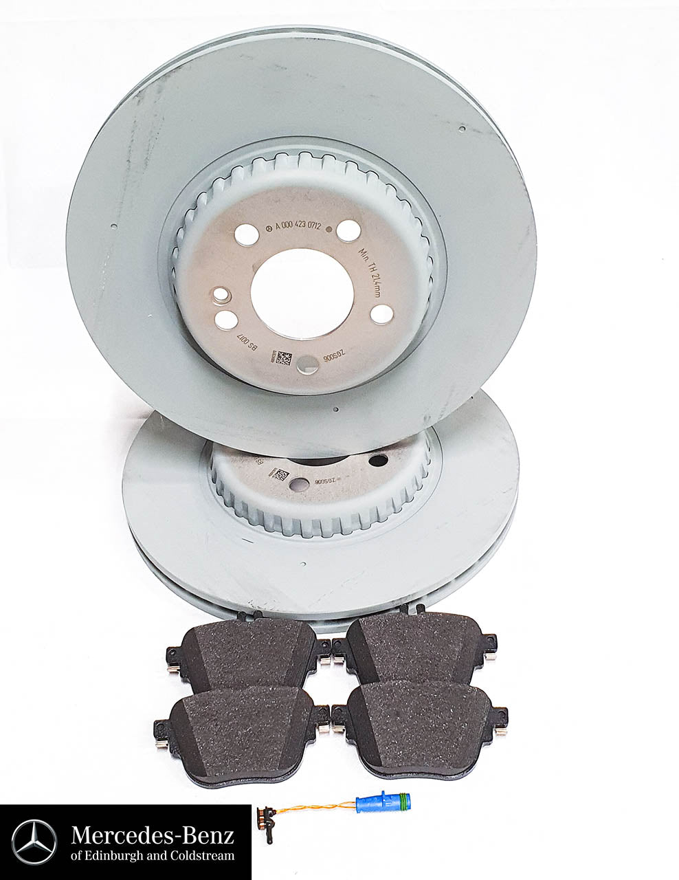 Genuine Mercedes-Benz brake discs, pads & wear sensor REAR C Class E Class AMG Line