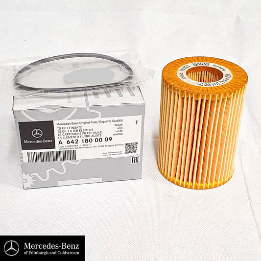 Genuine Mercedes-Benz Diesel V6 OM642 Engine Oil, Oil Filter, Sump Plug Washer - Service Kit