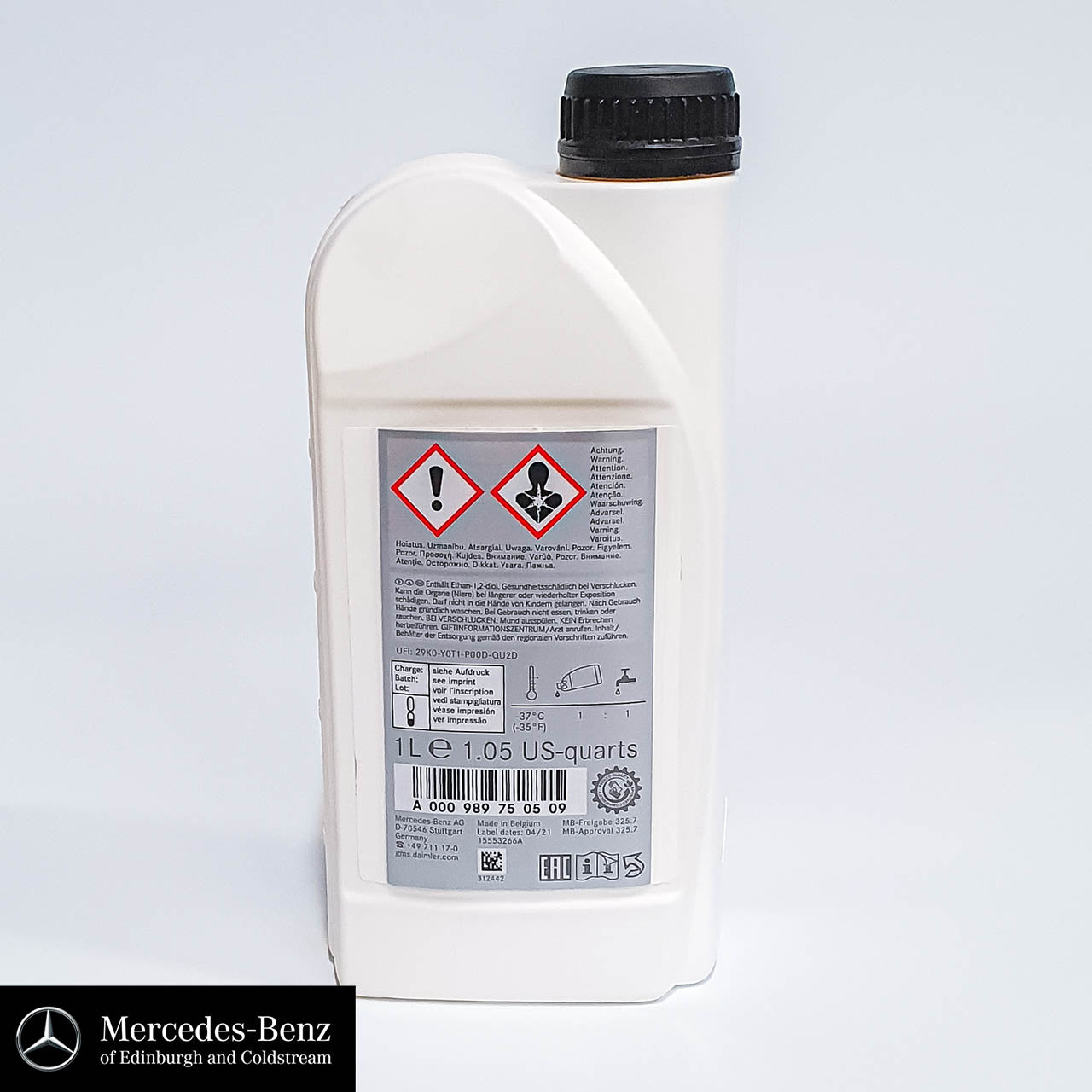 Genuine Mercedes-Benz engine coolant / antifreeze 325.7 YELLOW – Mercedes  Genuine Parts