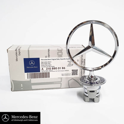 Genuine Mercedes-Benz Raised Bonnet Star - Chrome With Laurel Crest
