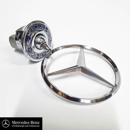 Genuine Mercedes-Benz Raised Bonnet Star - Chrome With Laurel Crest