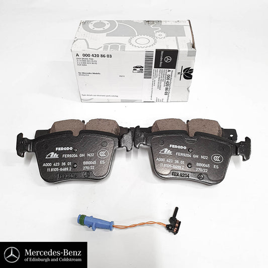 Genuine Mercedes-Benz brake pads & wear sensor - REAR - C Class, GLC