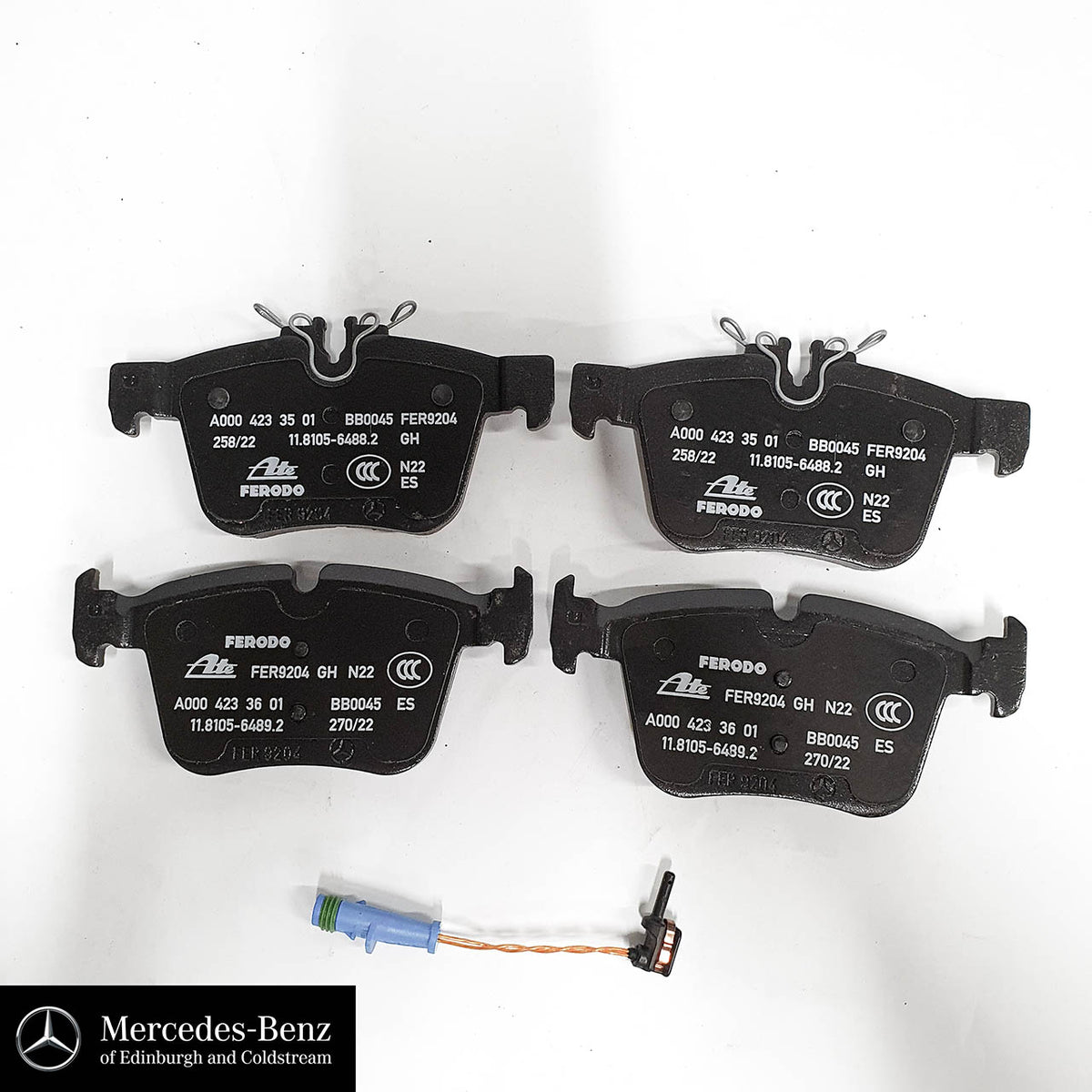 B200045 Genuine Mercedes-Benz brake pads & wear sensor - REAR - C Class, GLC ...