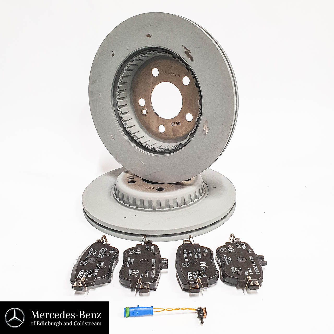 Genuine Mercedes-Benz brake discs, pads & wear sensor REAR E Class C Class CLS GLC