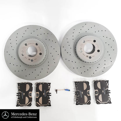 Brake discs, pads and wear sensors front for E Class, GLC 250 d 4MATIC