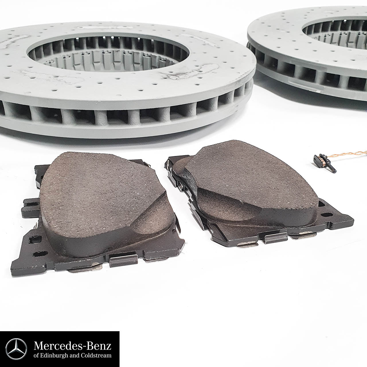 Brake discs, pads and wear sensors front for E Class, GLC 250 d 4MATIC