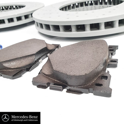 Brake discs, pads and wear sensors front for E Class, GLC 250 d 4MATIC