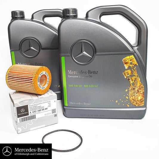 Genuine Mercedes-Benz diesel V6 OM642 engine oil, oil filter, sump plug washer - service kit
